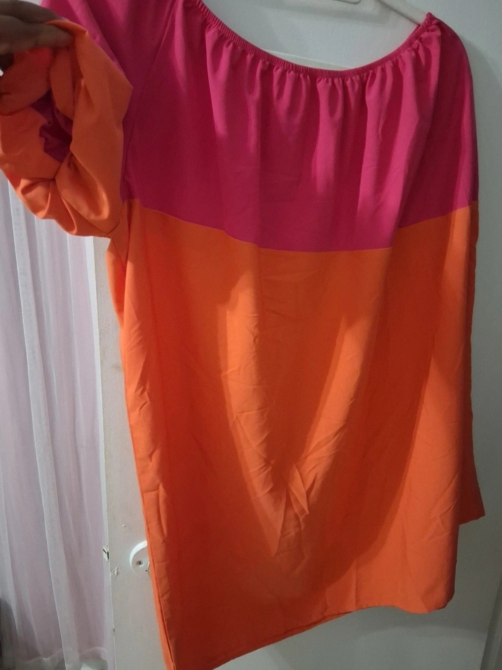 SHEIN Pink and Orange Colorblock Mini Skirt